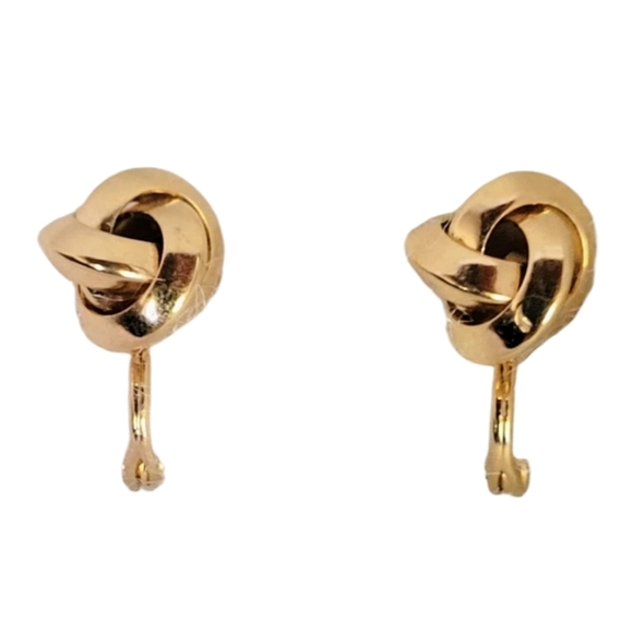 MONET Love Knot Gold GF Clip-On Earrings - Picture 9 of 10